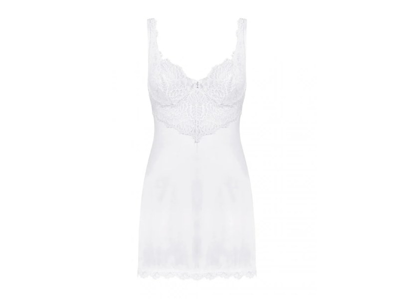 Kobieca sukienka Amor Blanco z koronkową górą, stringi w komplecie, biała - 7