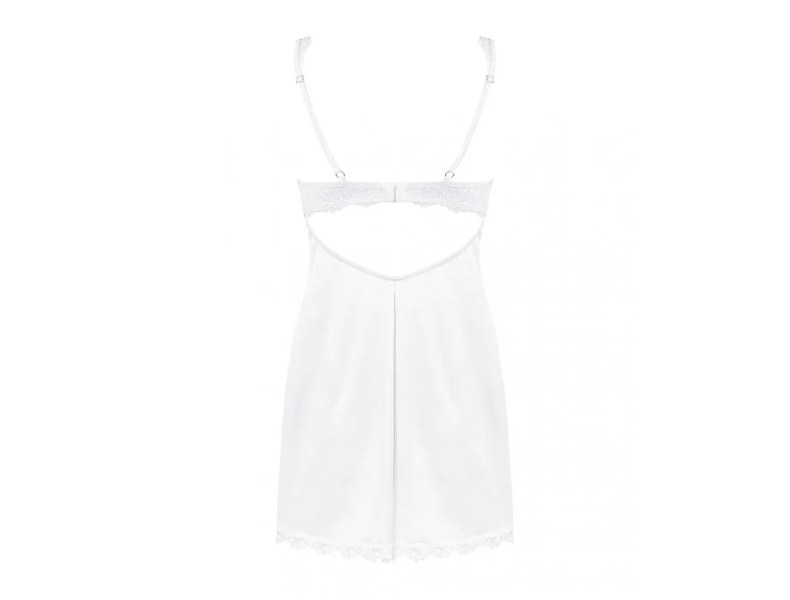 Kobieca sukienka Amor Blanco z koronkową górą, stringi w komplecie, biała - 8