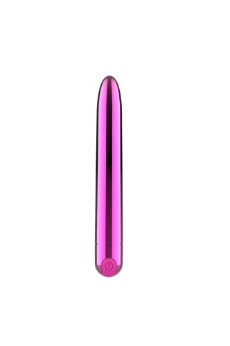 Klasyczny gładki wibrator Ultra Power Bullet USB 10 funkcji różowy błyszczący