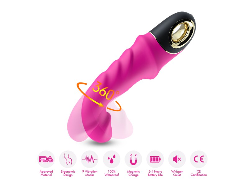 Wibrator do punktu G sex masażer 9 trybów 22 cm różowy - 10