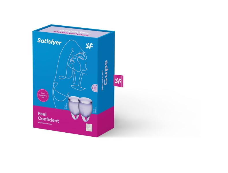 Kubeczki menstruacyjne Satisfyer silikonowe 2szt fioletowe - 3
