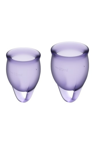 Kubeczki menstruacyjne Satisfyer silikonowe 2szt fioletowe - image 2