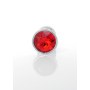 Metalowy stalowy sex korek analny z czerwonym kryształkiem - 4