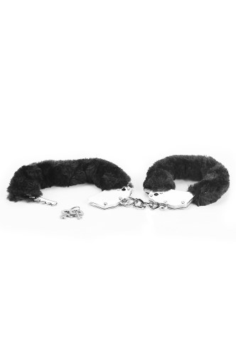 Kajdanki z puszkiem do zabawy czarne BDSM - image 2