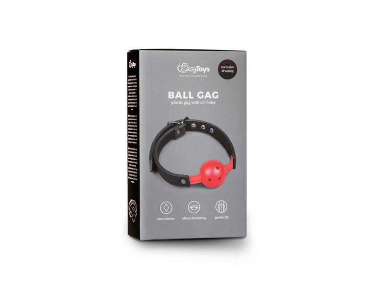 Knebel-Ball Gag With PVC Ball - Red - 5