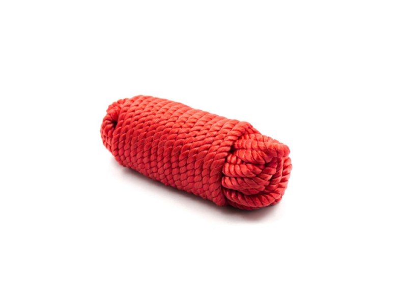 Czerwona lina do krępowania z bawełny - 10m