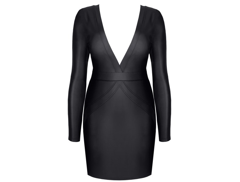 Czarna mini sukienka z długimi rękawami, BRGIANNA001 - 5